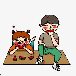 画吃瓜群众女孩